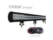 Sldx 31 198w Led Light Bar Spot Flood 13200LM for Off road JEEP SUV ATV 4WD IP67 Free Wiring Harness