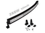Sldx 50 288w Curved Led Light Bar 17280LM Spot and Flood Combo Led t Light Bar for Off road Truck 4WD IP67 Free Two Wiring Hanress