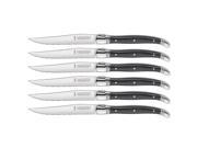 Trudeau Laguiole Black Horn Stainless Steel Steak Knives Set of 6