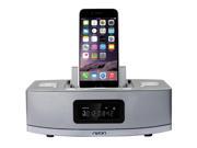 Neon Apple Certified Dual Docking 9 Pin Lightning iPod iPhone iPad with 2 Alarm Clock Speaker with Bluetooth FM Radio Compatible with iPhone 6 able to ch