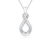 Diamond Infinity Pendant Necklace in Sterling Silver with Chain