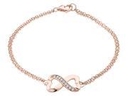 Infinite Love Double Heart White Topaz Bracelet 1 10 Carat ctw in Sterling Silver with Rose Pink Gold