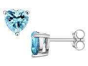 Blue Topaz Heart Earrings 0.90 Carats ctw in Sterling Silver