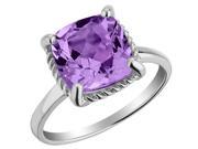Cushion Cut Amethyst Ring 1.75Carats ctw in Sterling Silver