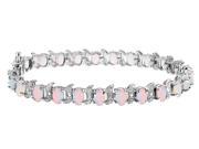 Created Opal Bracelet with Diamonds 6.0 Carat ctw in Sterling Silver