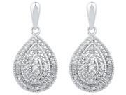 Diamond Teardrop Earrings 1 10 Carat ctw in Sterling Silver