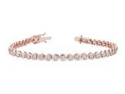 Gem Harmony White Topaz Tennis Bracelet 5.0 Carat ctw in Sterling Silver with Rose Gold Plating
