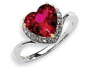 Red Topaz Heart Ring with Diamonds 3.45 Carat ctw in Sterling Silver