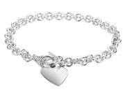 Toggle Heart Tag Charm Bracelet in Sterling Silver
