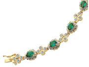 Emerald Swarovski Crystal Bracelet with 24K Gold and Rhodium Plating