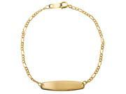 Baby Oval Figaro ID Bracelet in 14K Yellow Gold 6 Inches