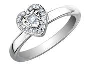 Heart Ring with Diamond Accent in Sterling Silver