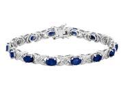 Sapphire Bracelet 2.90 Carat ctw in Sterling Silver
