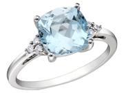 Blue Topaz and Diamond 2.5 Carat ctw Ring in 10K White Gold