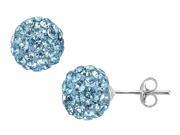Aqua Swarovski Crystal Stud Earrings in Sterling Silver