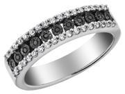 Black and White Diamond Ring 1 4 Carat ctw in Sterling Silver
