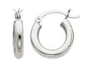 Extra Small Hoop Earrings in 14K White Gold 1 2 Inch 3.00 mm