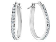 Diamond Hoop Earrings in 14K White Gold 3 4 Inch
