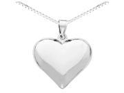 Heart Pendant Necklace in 14K White Gold with Chain