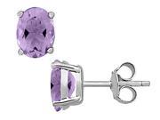 Purple Amethyst Earrings 1.20 Carat ctw in Sterling Silver