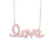 Crystal Love Pendant Necklace in Sterling Silver with Rose Gold Plating