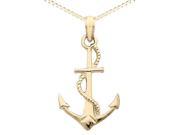 Anchor Pendant Necklace in 14K Yellow Gold with Chain