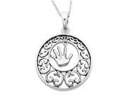 Children Pendant Necklace in Antiqued Sterling Silver with Chain
