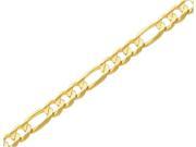 Mens 8.75mm Concave Figaro Necklace 24 Inches in 14K Yellow Gold