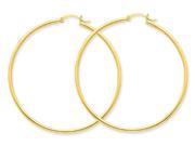 Large Hoop Earrings in 14K Yellow Gold 2 Inch 2.00 mm