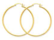 Large Hoop Earrings in 14K Yellow Gold 1 3 4 Inch 2.00 mm