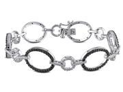 Black and White Diamond Bracelet 1 2 Carat ctw in Sterling Silver
