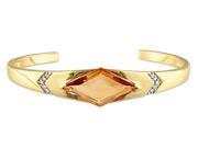 V1969 Italia Citrine and White Sapphire Prism Bangle in 18K Yellow Gold Plated Sterling Silver