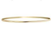 Polished Half Round Slip On Bangle in 14K Yellow Gold 2.00 mm