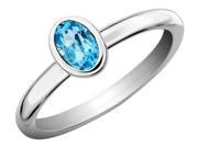 Blue Topaz Ring 1 2 Carat ctw in Sterling Silver
