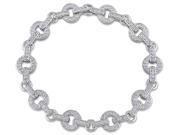 Created White Sapphire 3 5 8 Carat ctw Bracelet in Sterling Silver