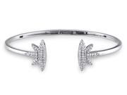 Created White Sapphire 1 Carat ctw Bangle in Sterling Silver