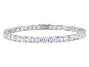 Created White Sapphire 14.24 Carat ctw Bracelet in Sterling Silver