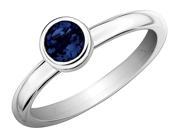 Created Blue Sapphire Ring 2 3 Carat ctw in Sterling Silver