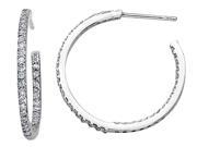 Cheryl M. Small Cubic Zirconia CZ CZ Hoop Earrings in Sterling Silver
