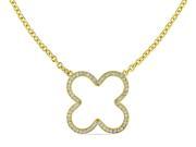 Catherine Catherine Malandrino Cubic Zirconia CZ Clover Necklace in Yellow Plated Sterling Silver