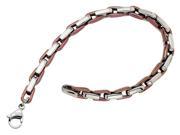 Bracelet in Stainless Steel with Pink Gold Plating 7.5 Inch