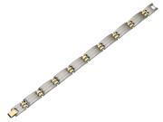 Mens Bracelet in Stainless Steel with 24K Gold Plating 8.75 Inch