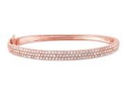 Catherine Catherine Malandrino 5 Carat Cubic Zirconia CZ Bangle in Pink Plated Sterling Silver