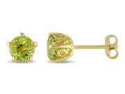 Laura Ashley Peridot Earrings 1.80 Carat ctw in Yellow plated Sterling Silver