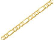 Mens 8.75mm Concave Figaro Bracelet 9 Inches in 14K Yellow Gold