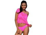 UjENA Hot Pink Lace Tee Swim Cover up