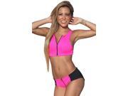 UjENA Hot Pink Lace Zip Down Bikini Top Only