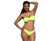 UjENA Neon Lemon Lime Strapless Thong Bikini Top Bottom or Set