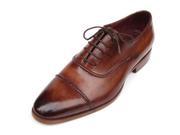 Paul Parkman Men s Captoe Oxfords Brown Hand Painted Shoes Id 077