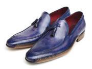 Paul Parkman Men s Side Handsewn Tassel Loafer Blue Purple Shoes Id 082